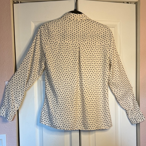 Express Portofino Black and Cream Polka Dot Blouse size S - Picture 6 of 8